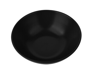 black ceramic bowl on transparent png