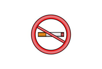 Vector illustration of a no smoking sign