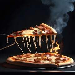 pizza on the grill. generated with AI