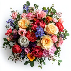 Vibrant flower bouquet with roses, lilies, and greenery for special occasions