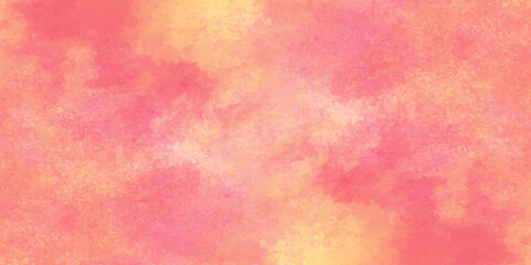 Vector fantasy light red, pink and yellow shades watercolor background. Hand drawn vector texture. Pastel color watercolor banner.  Aquarelle paint paper textured stain canvas element for text design.