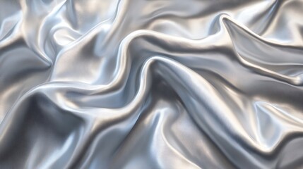 Abstract Draped Silver Fabric Background