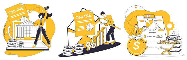 Mobile banking vector illustration. In digital ballet transactions, mobile banking pirouettes gracefully as lead dancer The internet becomes playground for financial ballet by mobile banking