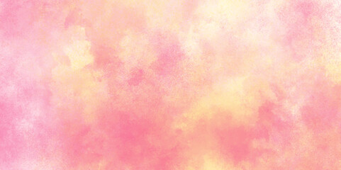Vector fantasy light red, pink and yellow shades watercolor background. Hand drawn vector texture. Pastel color watercolor banner.  Aquarelle paint paper textured stain canvas element for text design.