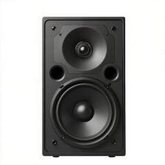 Fototapeta premium Black speaker on white isolated background