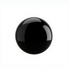 Black sphere on a white background.