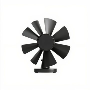 recommend clip art: Black table fan on white isolated background