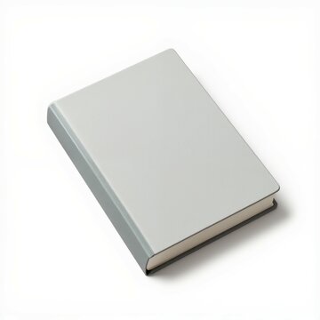 Blank book cover on white isolated background