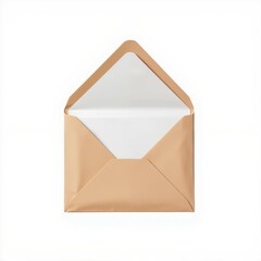 Envelope with white interior, isolated background