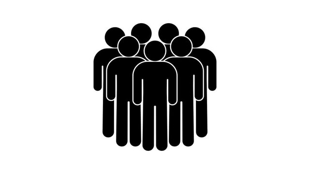 group of people, crowd icon, stick figure man, stickman isolated silhouettes, team illustration, people on white and green chromakey background