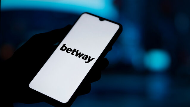 Dhaka, Bangladesh- 15 Oct 2024: Betway logo is displayed on smartphone.
