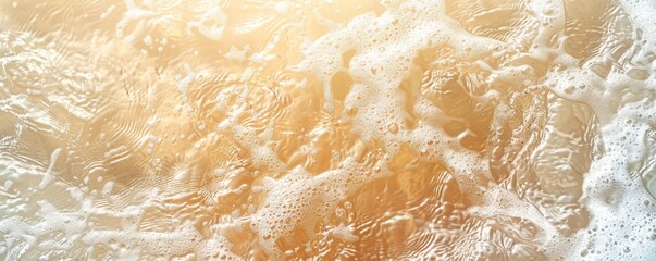 Fototapeta premium Abstract summer banner background Transparent beige clear water surface MONA