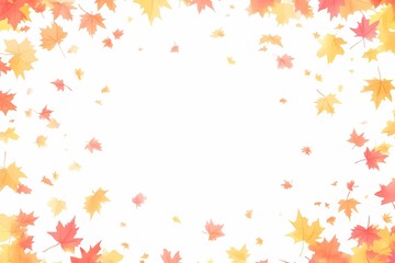 Vibrant Fallen Leaves in Rustic Watercolor Style