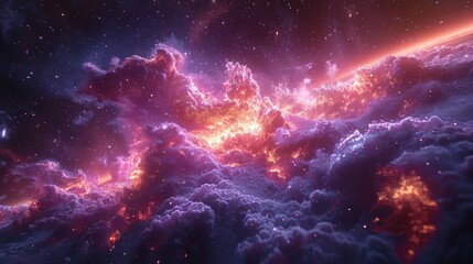 Fototapeta premium Cosmic Storm in a Starry Night