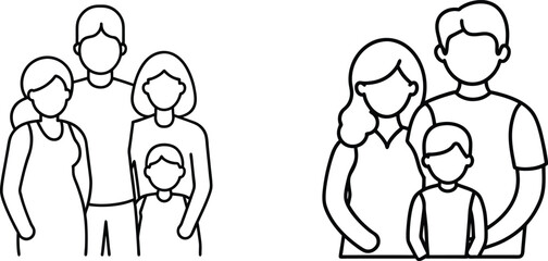 Outlined Family Figures with Simple Details