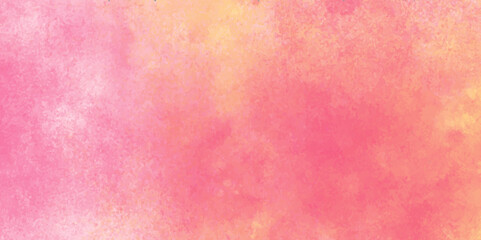 Vector fantasy light red, pink and yellow shades watercolor background. Hand drawn vector texture. Pastel color watercolor banner.  Aquarelle paint paper textured stain canvas element for text design.