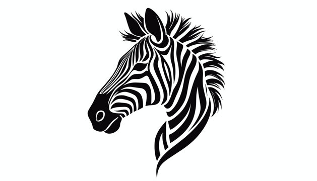Detailed zebra head vector illustration