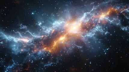 Fototapeta premium Cosmic Nebula: A Symphony of Light and Color