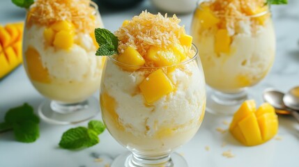 Coconut Mango Sticky Rice Ice Cream Delight