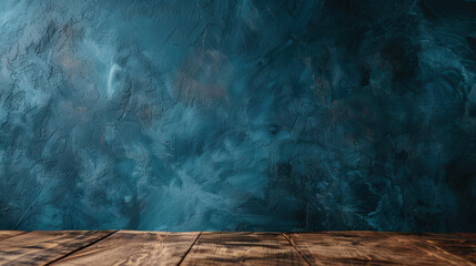 dark background wall with empty table, for montage of product.