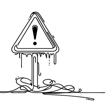 recommend clip art: Warning sign with exclamation mark in line art style.  
                    