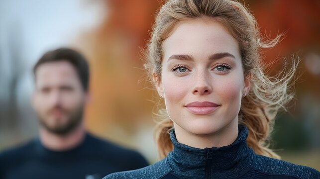 A group of active individuals jogging together in a scenic park as part of their New Year s fitness and healthy lifestyle commitment - Powered by Adobe