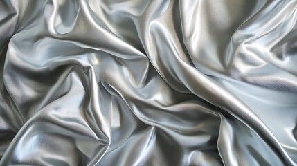 Fototapeta premium Draped Silver Fabric with a Soft Sheen