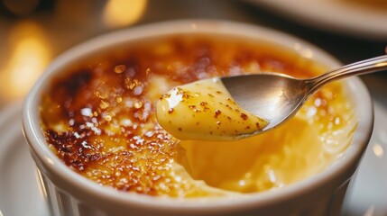 Creamy Delight of Crème Brûlée with Golden Top