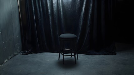 13. A simple black velvet backdrop in a dimly lit studio