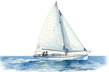 Fototapeta premium Sailboat watercraft vehicle sailing.