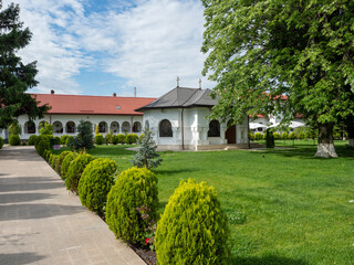 The courtyard at Ghighiu Monastery, Romania