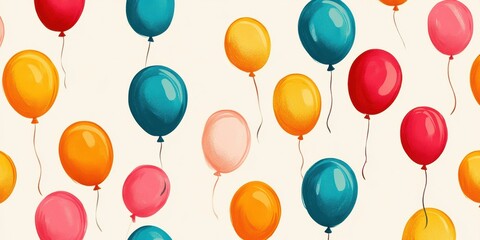Colorful balloons floating on white background.