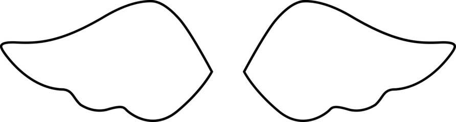 cute angel wings outline vector