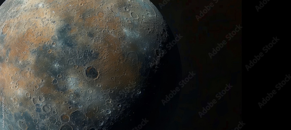 Canvas Prints lunar landscape, a play of light and shadow on a celestial body with depth and texture