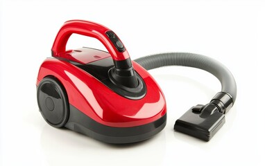 A compact handheld vacuum cleaner with a detachable dust container, isolated on white