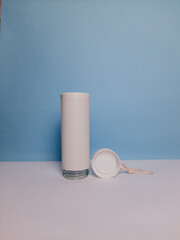 Tumbler or Reusable water bottle. Aesthetic concept