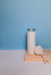 Tumbler or Reusable water bottle. Aesthetic concept