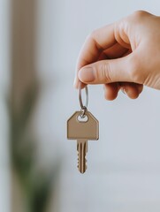 A person is holding a key in their hand.
