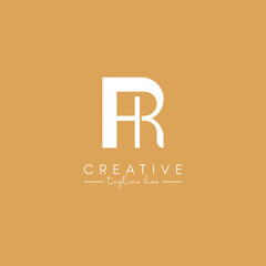 Abstract RH HR Letter Artistic Stylish Logo Design. Initial Based Vector.