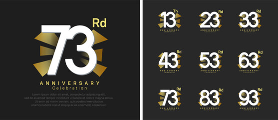 anniversary logo set. vector design white color can be use for celebration moment