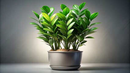 Large ZZ Plant in Modern Pot Isolated on Transparent Background - High Dynamic Range Image