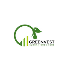 Green economy Icon or logo. Symbol of leaf(nature) and Increased profits(economy).