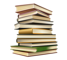 Stack of Books Isolated On A Transparent Background