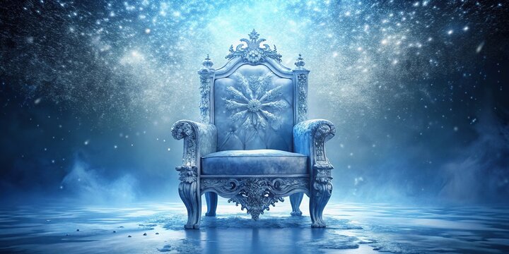 Frozen ice throne with snowflake design