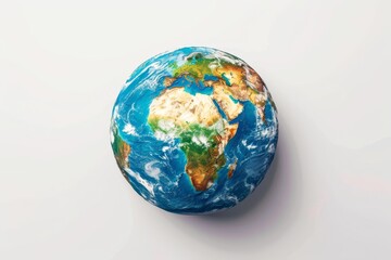 Fototapeta premium Colorful World Globe with Detailed Land and Water Features