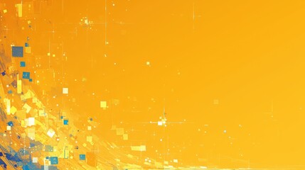 Abstract Digital Art with Yellow, Blue, and White