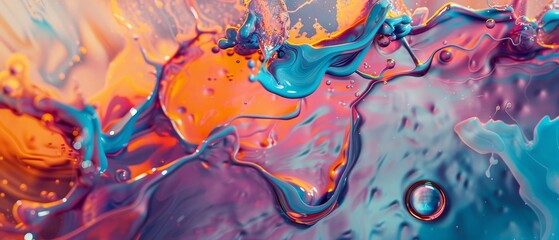 Abstract Colorful Liquid Art for Creative Projects