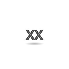 XX Letter Logo Icon with shadow