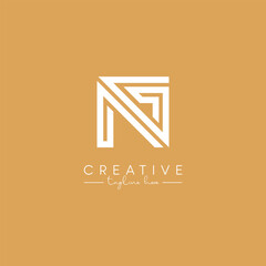 Modern NG GN Letter Artistic Logo Design. Initial Based Vector Template.