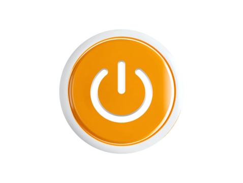Power button icon isolated on transparent or white background, png